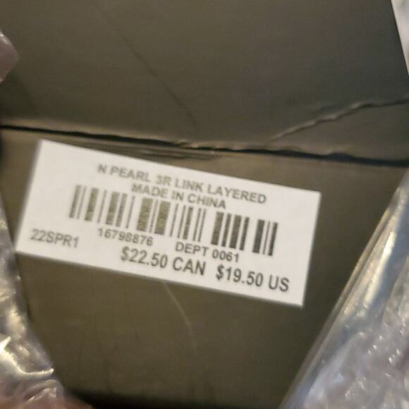 TORRID ROPE & LINK CHAIN FAUX PEARL LAYERED NECKLACE - GOLD TONE - Picture 6 of 6